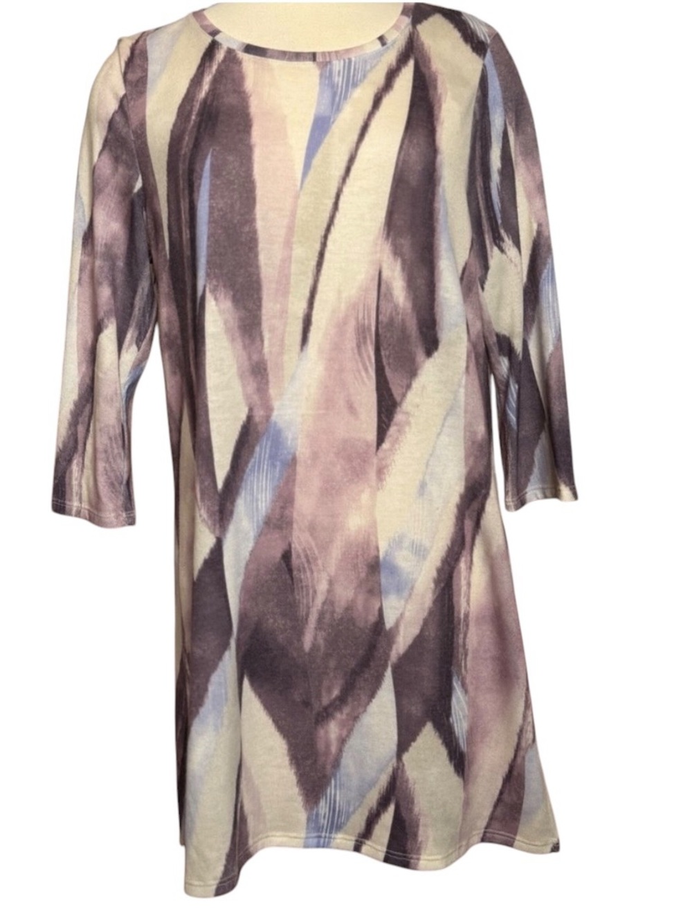 Chico's Lavender and Cream Abstract‎ Tunic